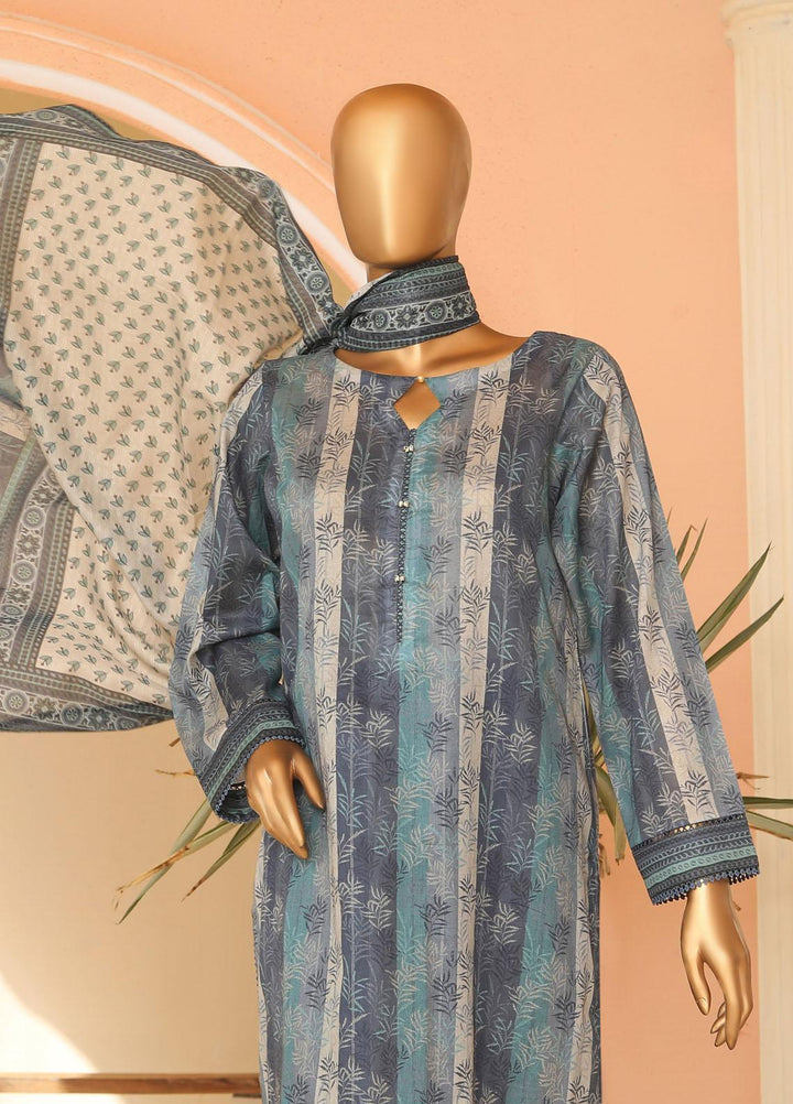 HZ Textiles Printed Lawn Suits Unstitched 3 Piece HZ23PP-V5 PPC-123 - Summer Collection