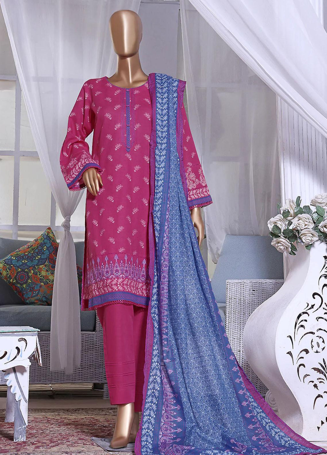 HZ Textiles Printed Khaddar Suits Unstitched 3 Piece HZ223K PKC-2204 - Winter Collection