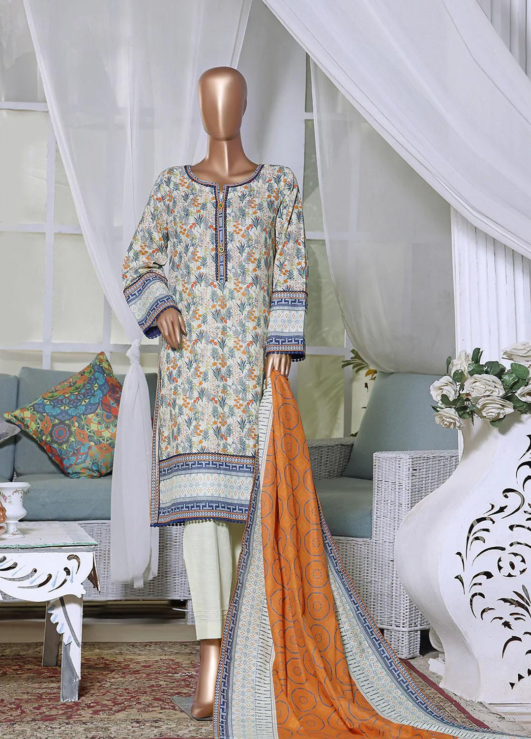 HZ Textiles Printed Khaddar Suits Unstitched 3 Piece HZ223K PKC-2226 - Winter Collection