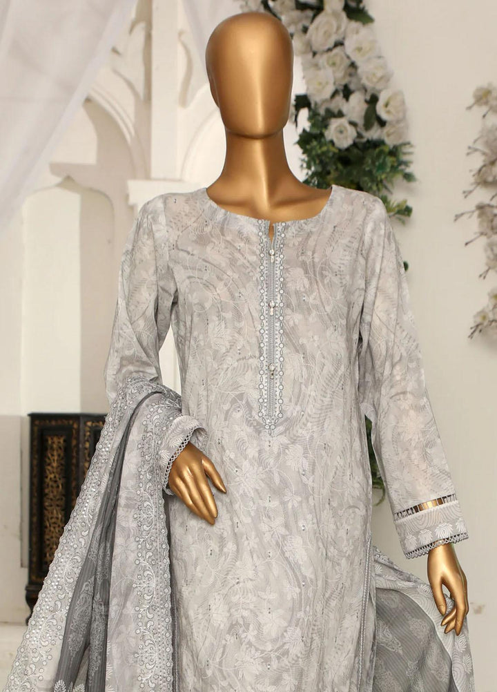 HZ Textiles Embroidered Lawn Suits Unstitched 3 Piece HZ23PD PEC-48 - Summer Collection