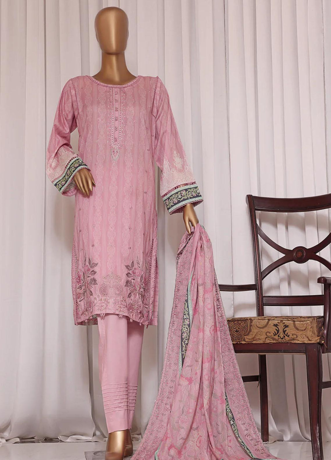 HZ Textiles Embroidered Lawn Suits Unstitched 3 Piece HZ23PES PEC-83 - Summer Collection