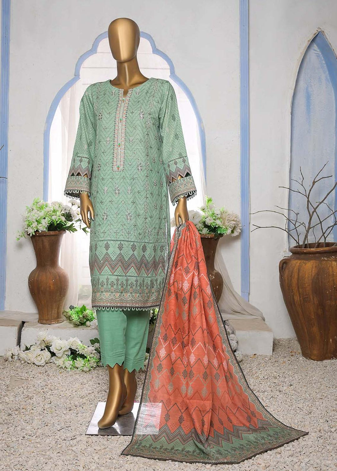 HZ Textiles Embroidered Khaddar Suits Unstitched 3 Piece HZ22PK PKE-2210 - Winter Collection