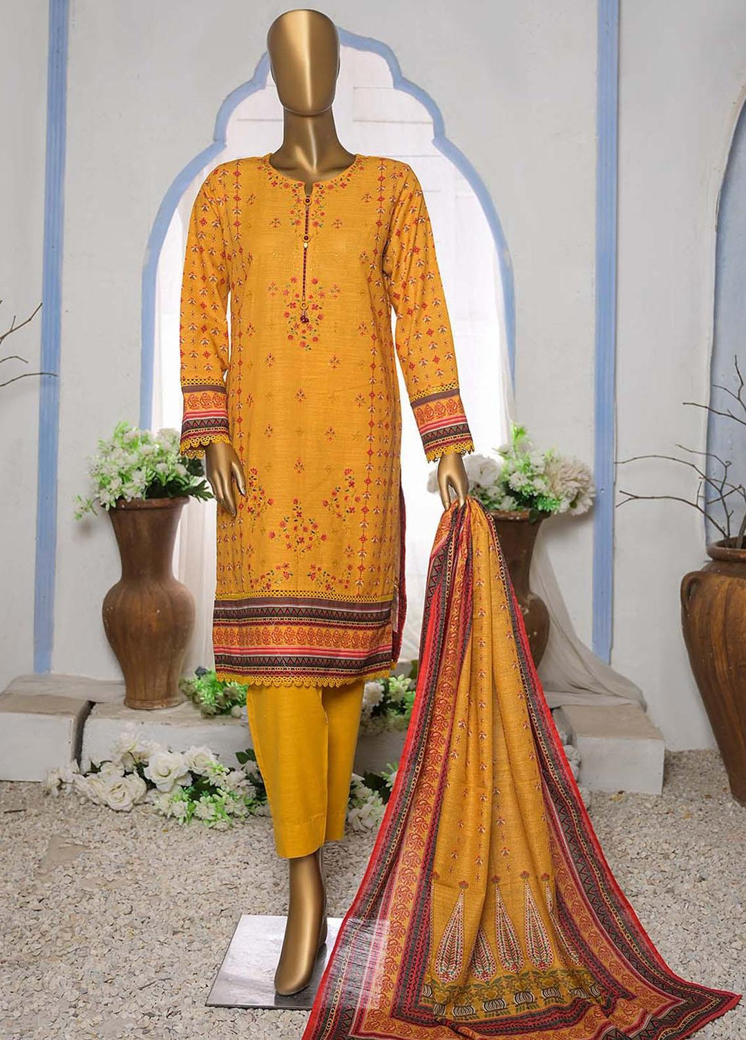 HZ Textiles Embroidered Khaddar Suits Unstitched 3 Piece HZ22PK PKE-2236 - Winter Collection