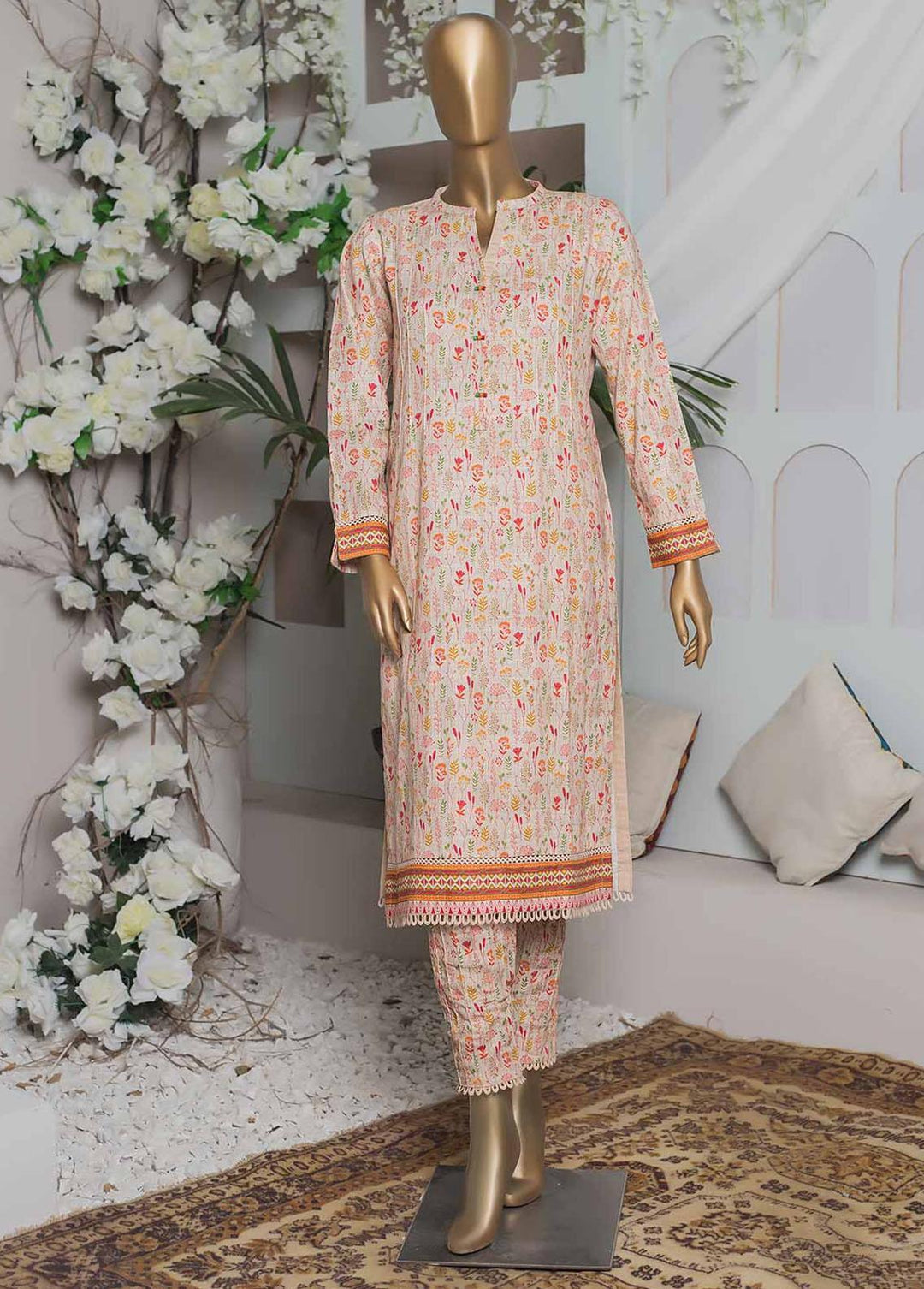 HZ Textiles Printed Khaddar Suits Unstitched 2 Piece HZ22K D1 - Winter Collection