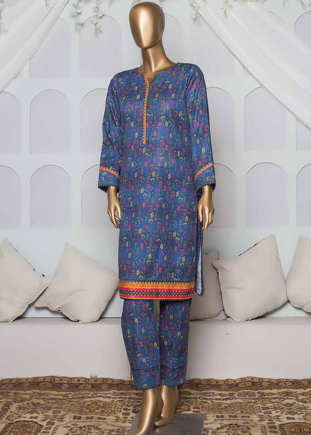HZ Textiles Printed Khaddar Suits Unstitched 2 Piece HZ22K D2 - Winter Collection