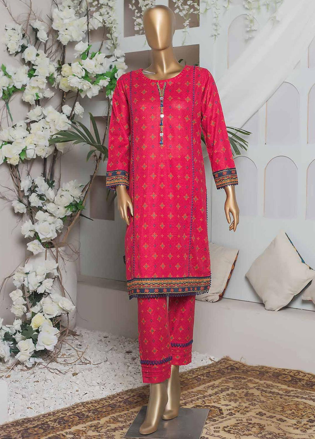 HZ Textiles Printed Khaddar Suits Unstitched 2 Piece HZ22K D6 - Winter Collection