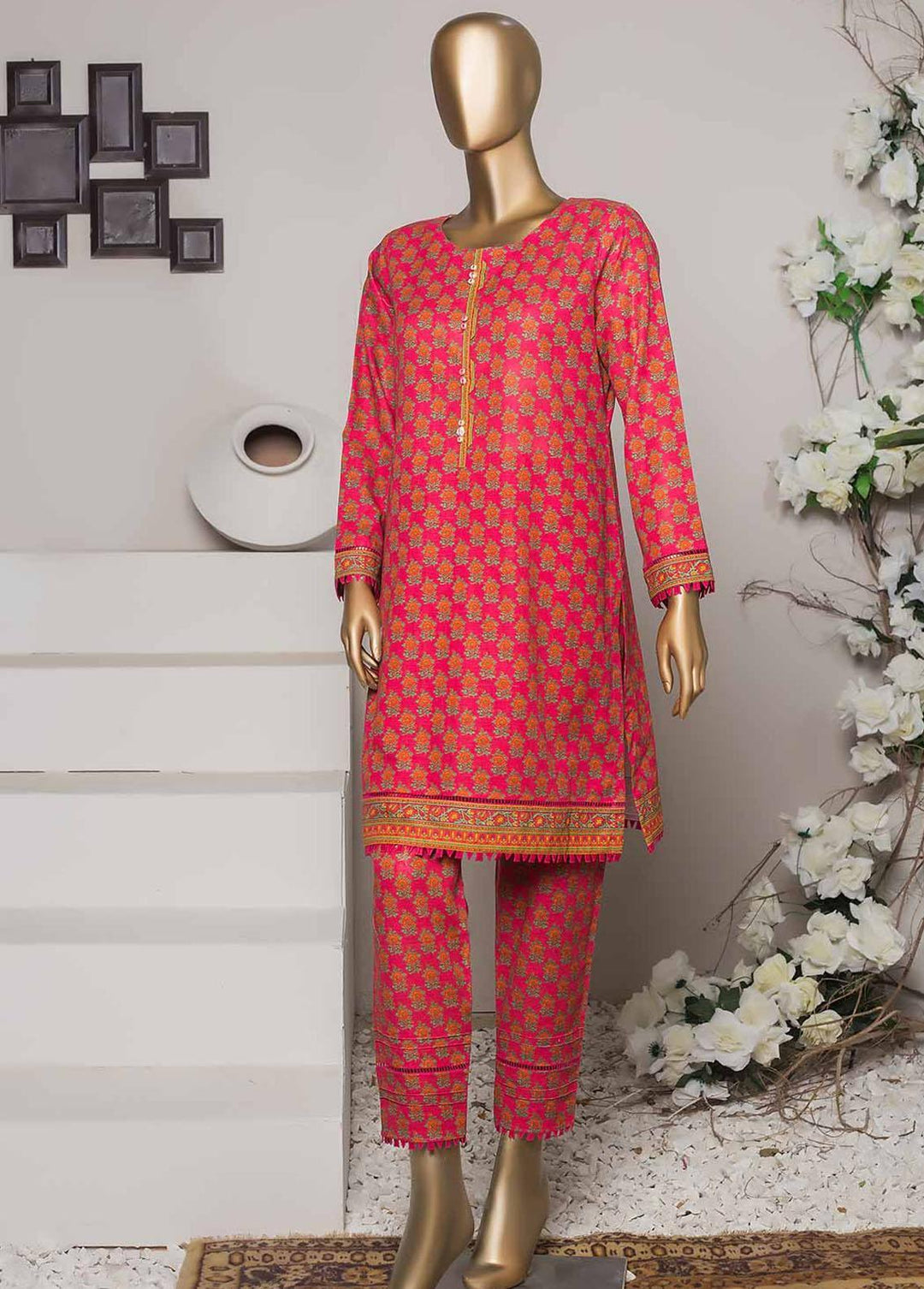 HZ Textiles Printed Khaddar Suits Unstitched 2 Piece HZ22K D7 - Winter Collection