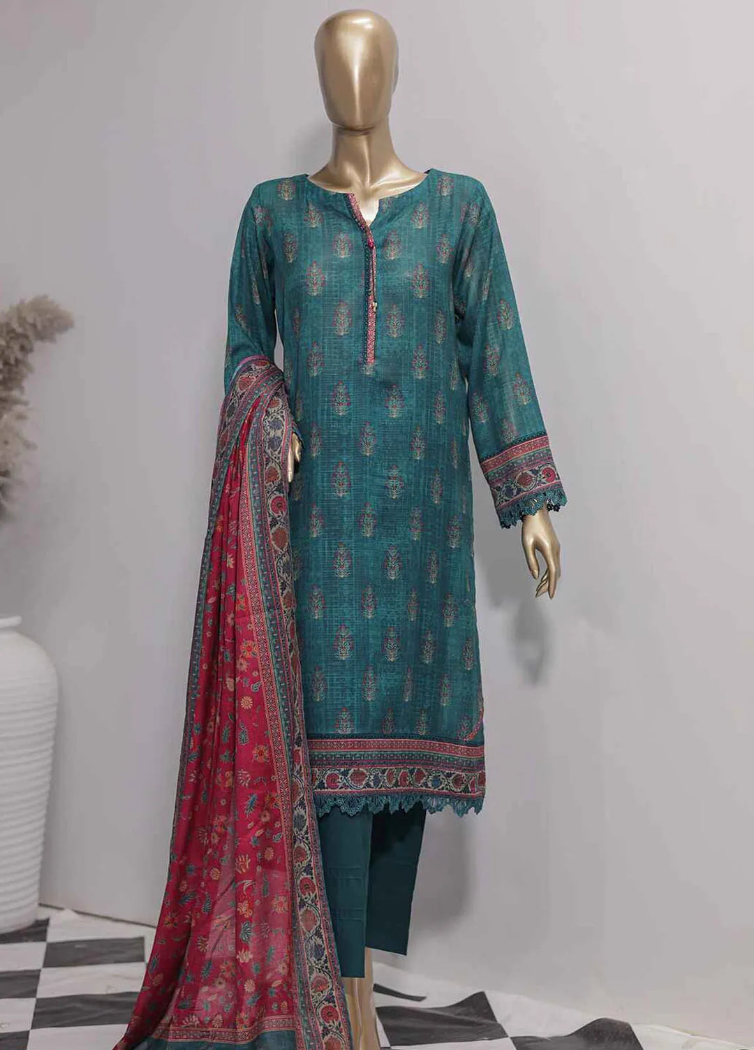 HZ Textiles Pret Printed Lawn 3 Piece Suit PNL-405