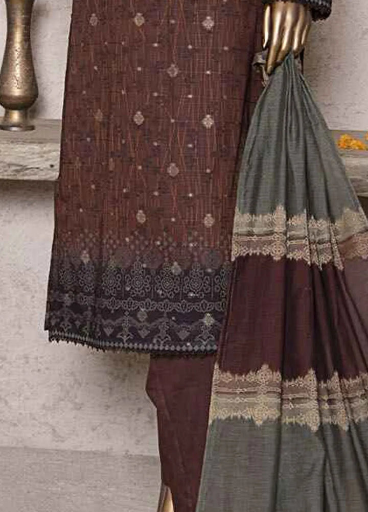 HZ Textiles Printed Jacquard Suits Unstitched 3 Piece HZ25TJ TJS-1202 - Winter Collection