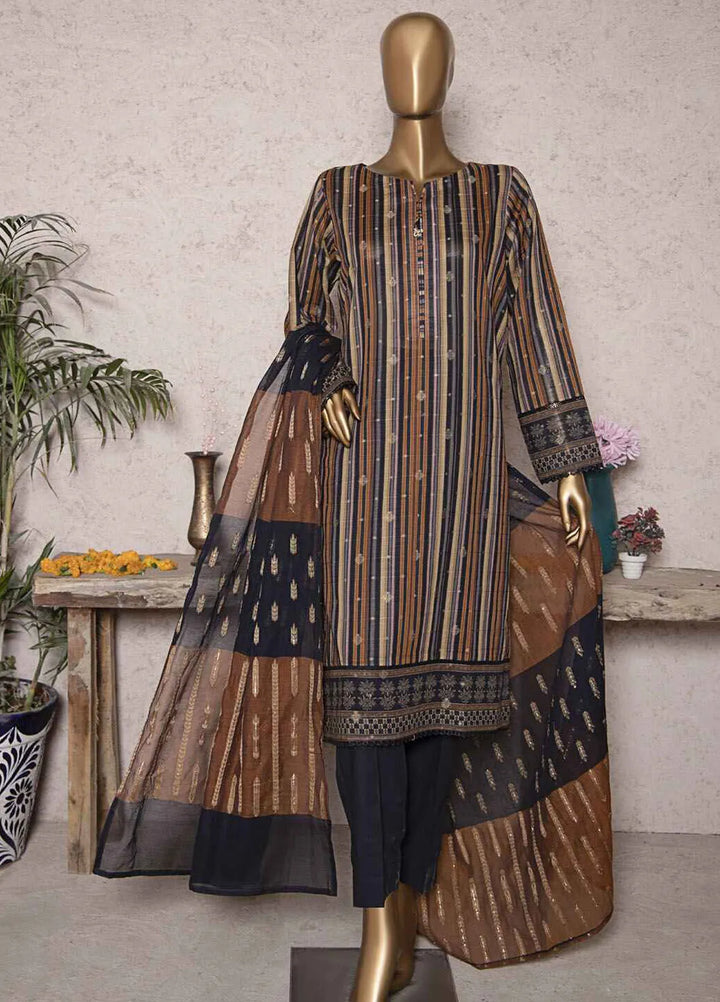 HZ Textiles Printed Jacquard Suits Unstitched 3 Piece HZ25TJ TJS-1205 - Winter Collection