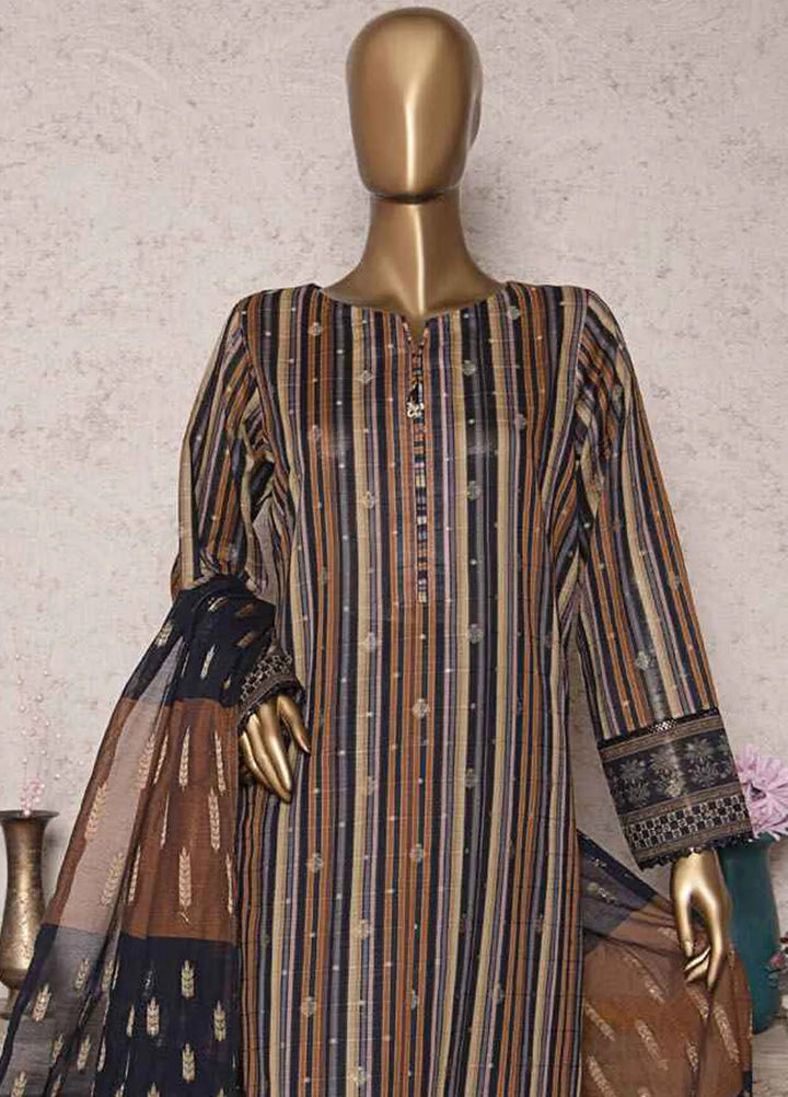 HZ Textiles Printed Jacquard Suits Unstitched 3 Piece HZ25TJ TJS-1205 - Winter Collection