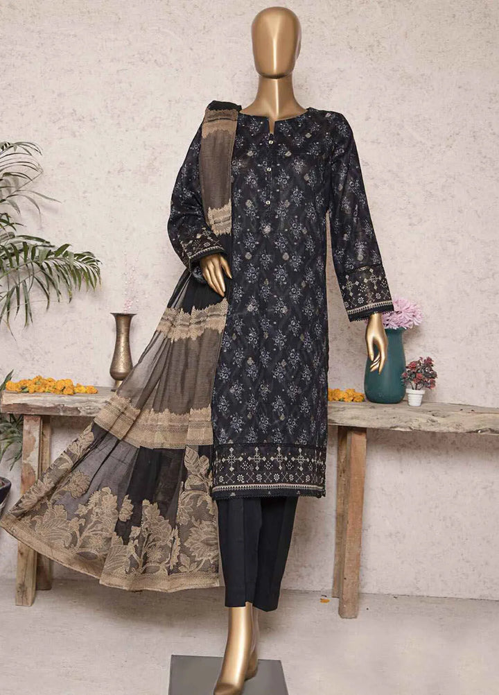 HZ Textiles Printed Jacquard Suits Unstitched 3 Piece HZ25TJ TJS-1206 - Winter Collection
