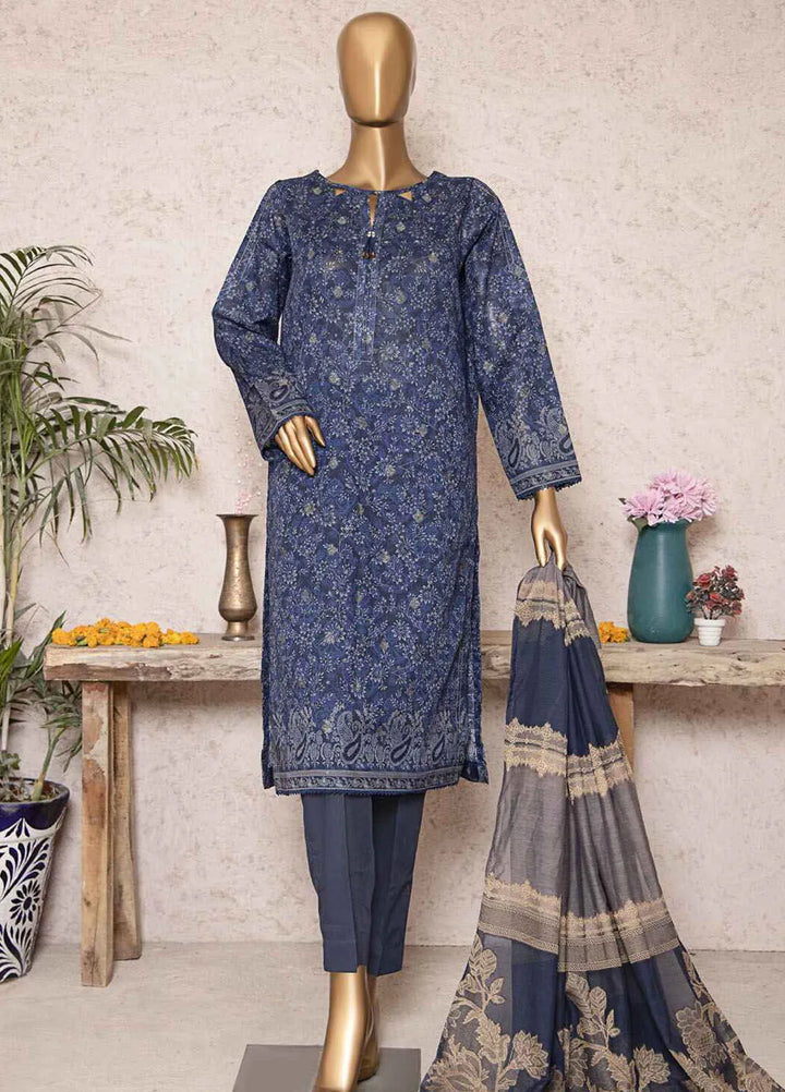 HZ Textiles Printed Jacquard Suits Unstitched 3 Piece HZ25TJ TJS-1207 - Winter Collection