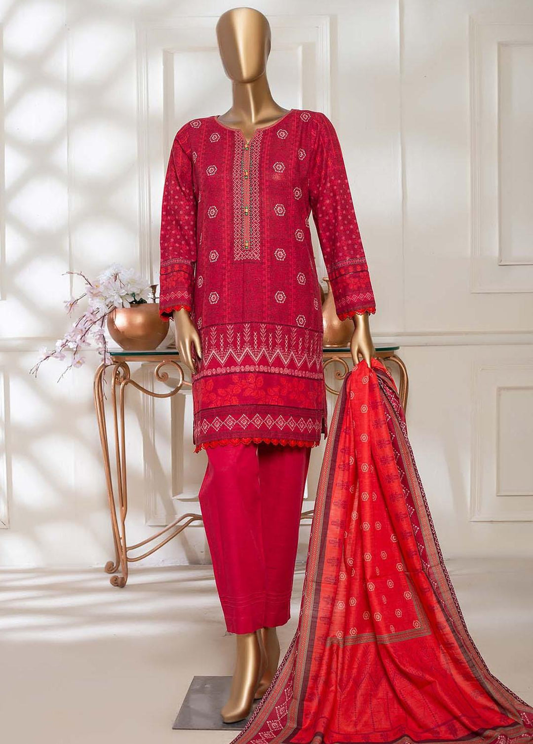 HZ Textiles Printed Khaddar Suits Unstitched 3 Piece HZ22EK PKC-2252 - Winter Collection