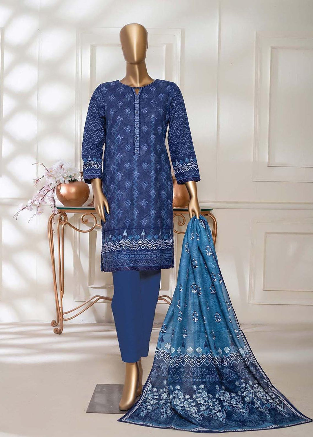 HZ Textiles Printed Khaddar Suits Unstitched 3 Piece HZ22EK PKC-2255 - Winter Collection