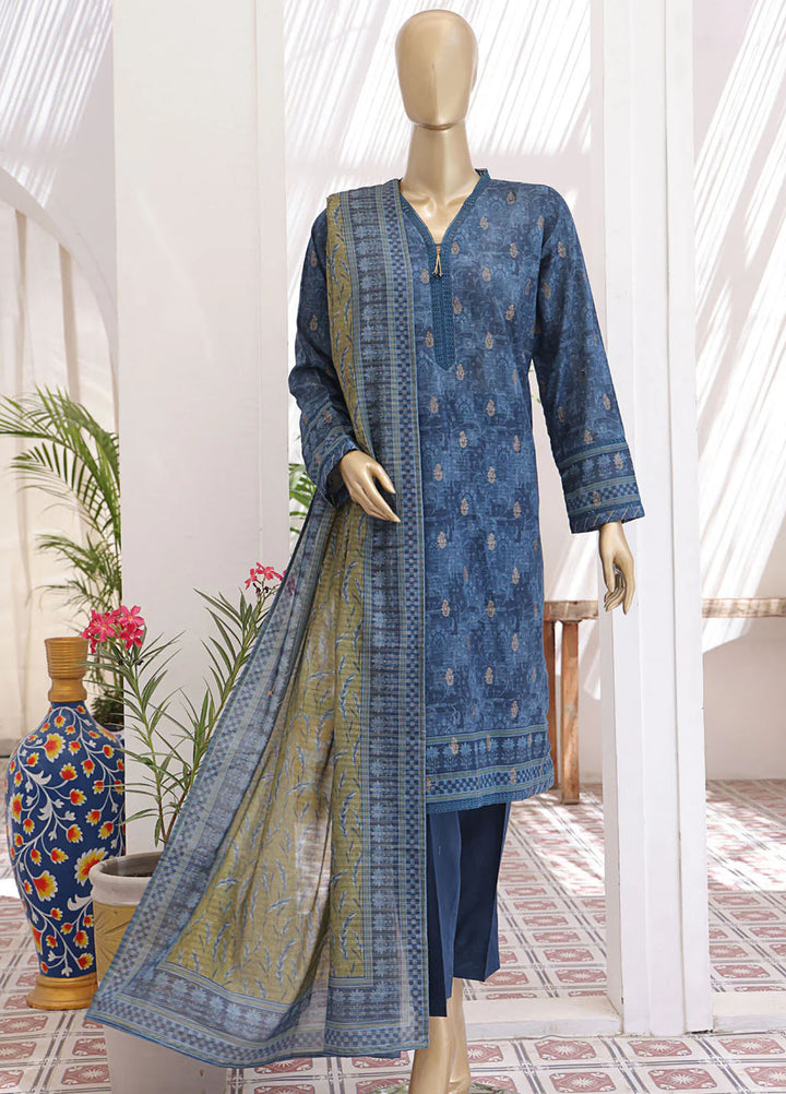 HZ Textiles Printed Lawn Suits Unstitched 3 Piece HZ25P JPC-22 - Summer Collection