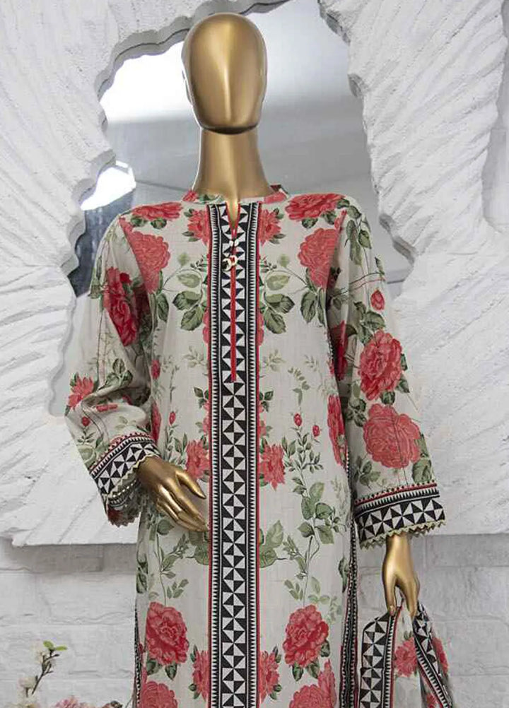 Hz Textiles Printed Lawn Suits Unstitched 3 Piece HZ25PS PPC-202 - Summer Collection