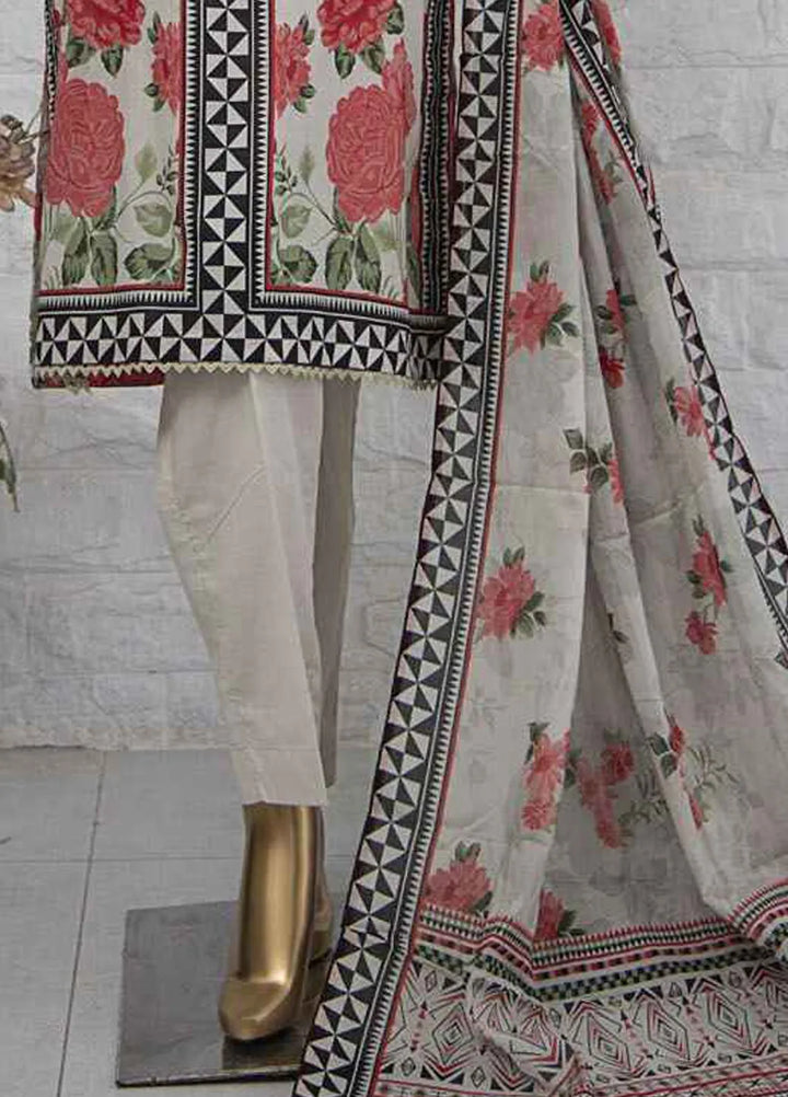 Hz Textiles Printed Lawn Suits Unstitched 3 Piece HZ25PS PPC-202 - Summer Collection