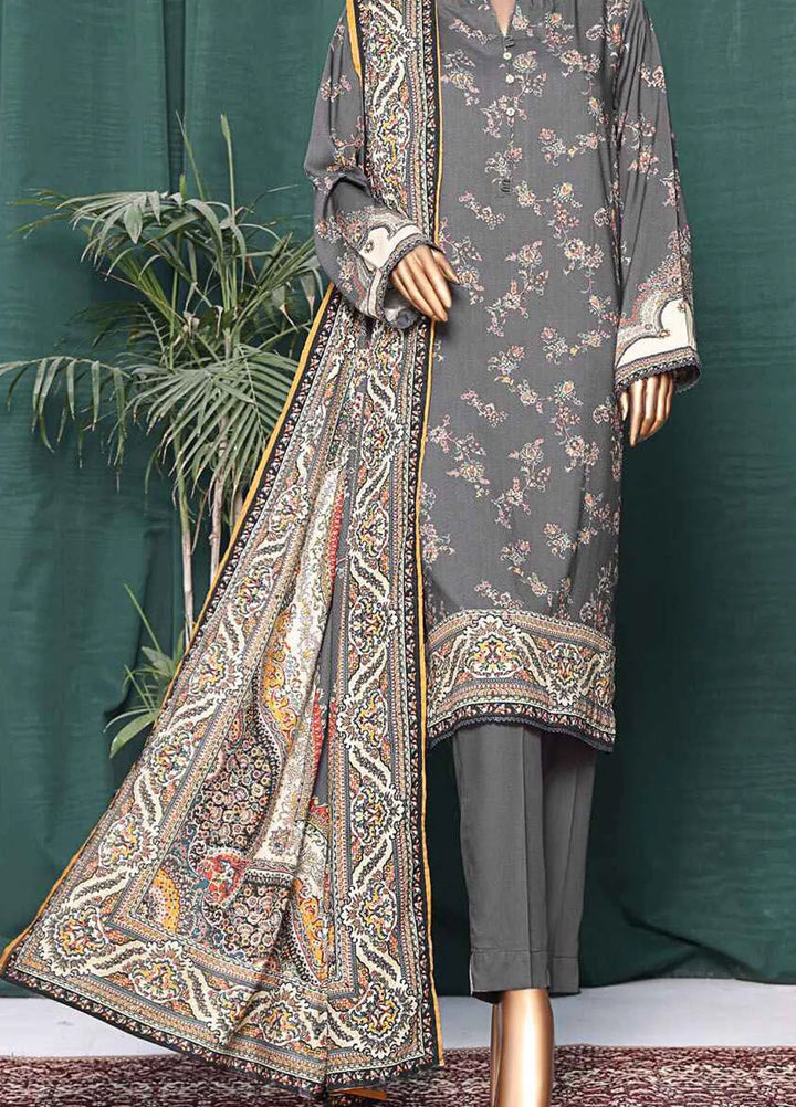 HZ Textiles Printed Linen Suits Unstitched 3 Piece HZ24WS LWS-1143 - Winter Collection