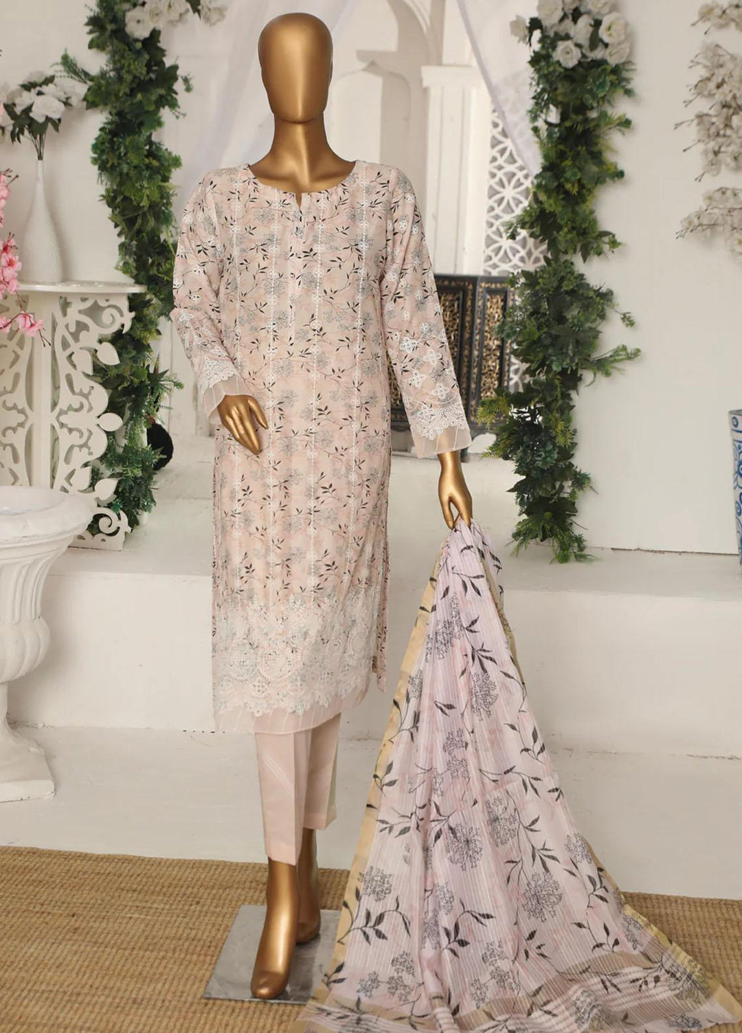HZ Textiles Embroidered Chikankari Lawn Suits Unstitched 3 Piece HZ23OPK OPC 18410 - Summer Collection