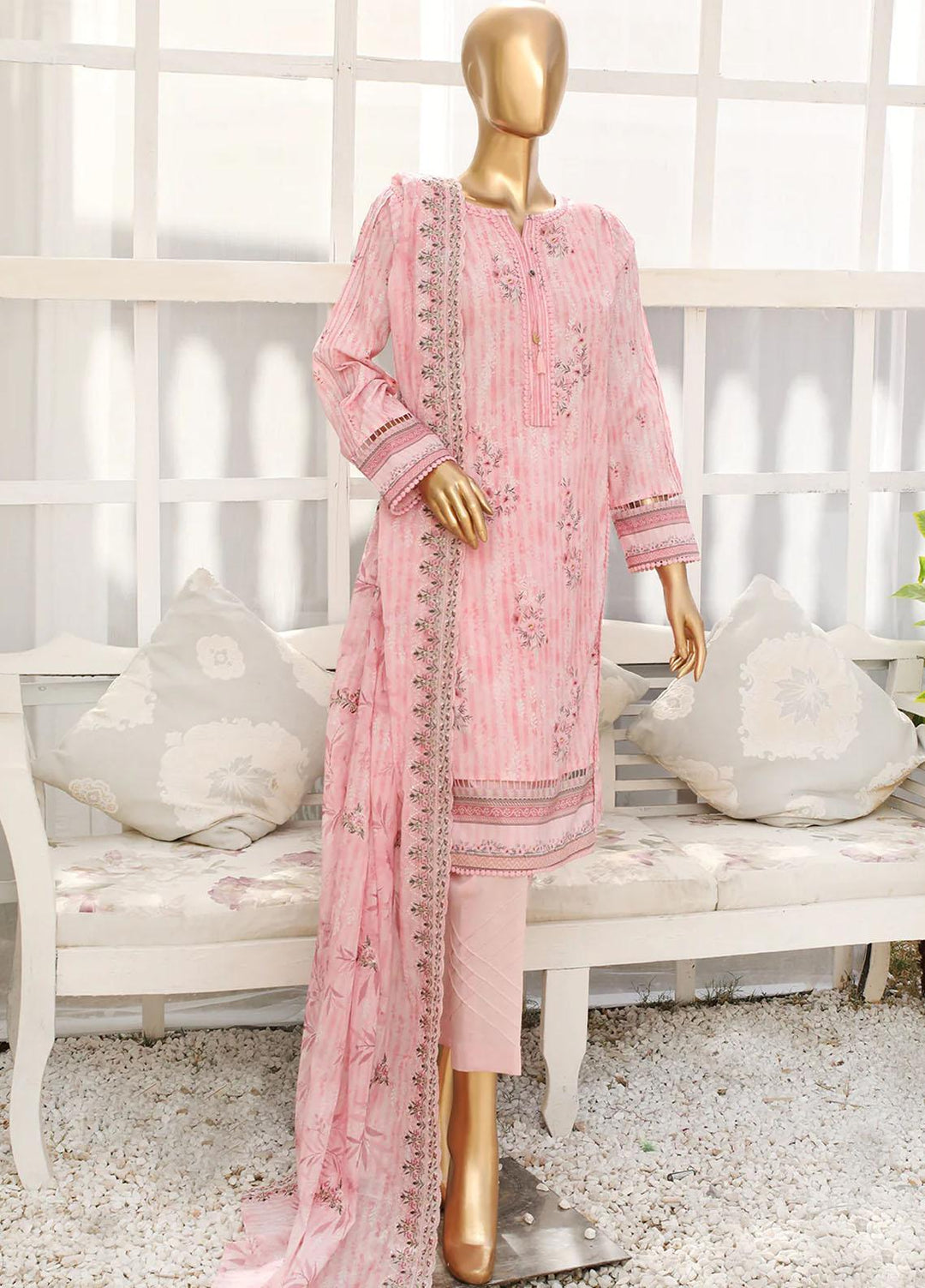 HZ Textiles Printed Lawn Suits Unstitched 3 Piece HZ23M MC-1002 - Summer Collection