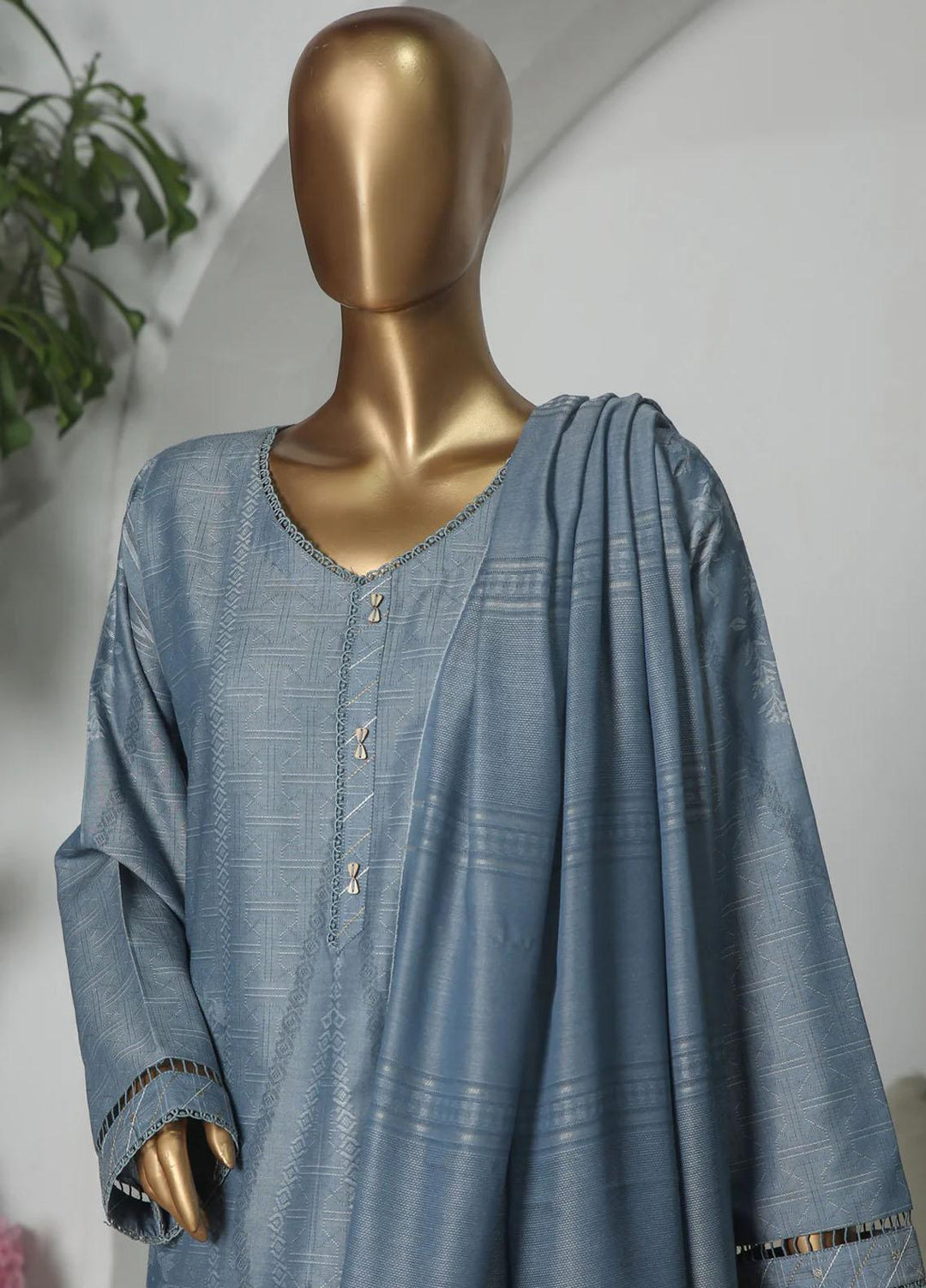 HZ Textiles Printed Jacquard Suits Unstitched 3 Piece HZ23VC VJ-05 - Winter Collection