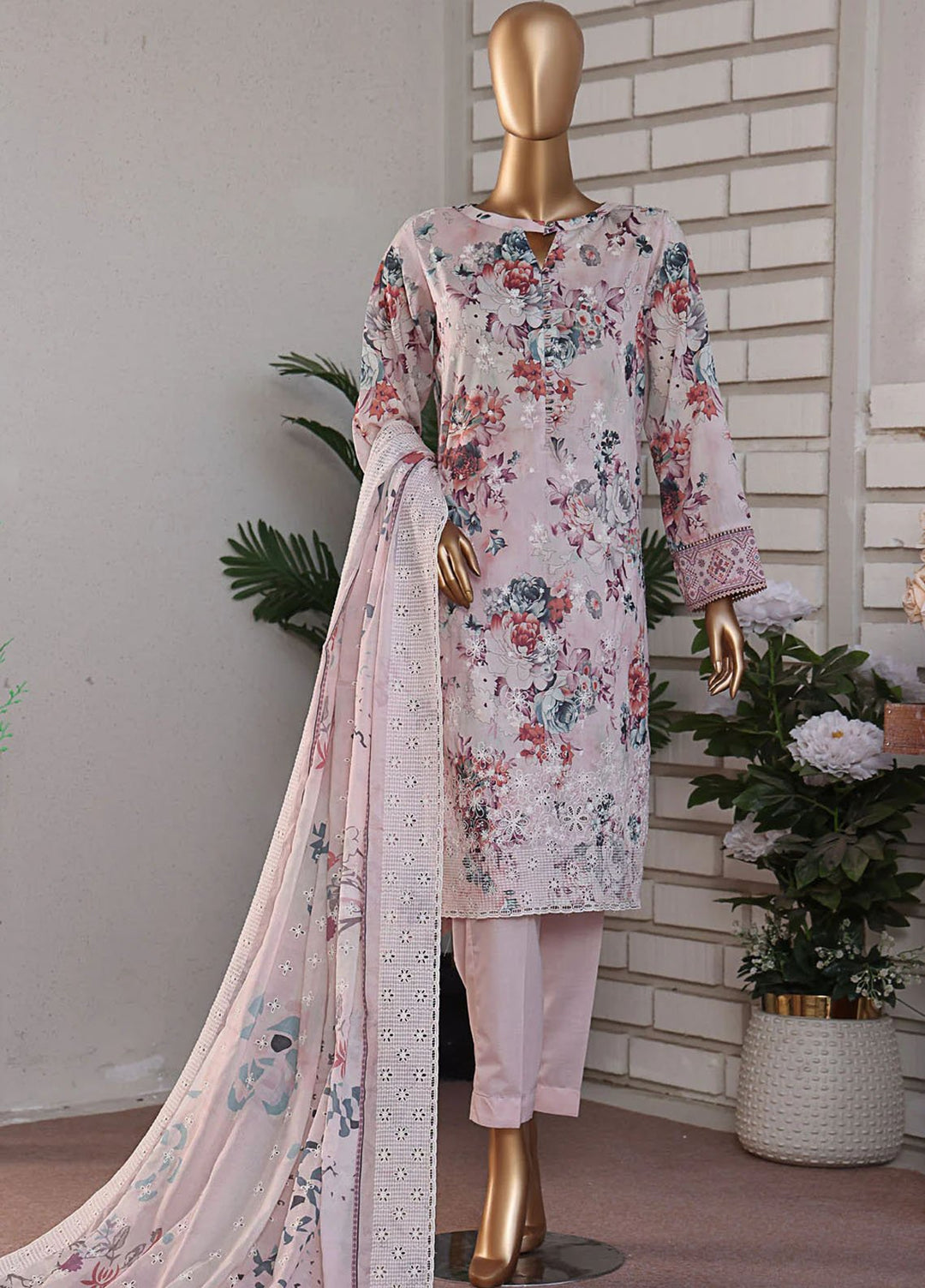 HZ Textiles Embroidered Lawn Suits Unstitched 3 Piece HZ25LE PLK-1028 - Summer Collection