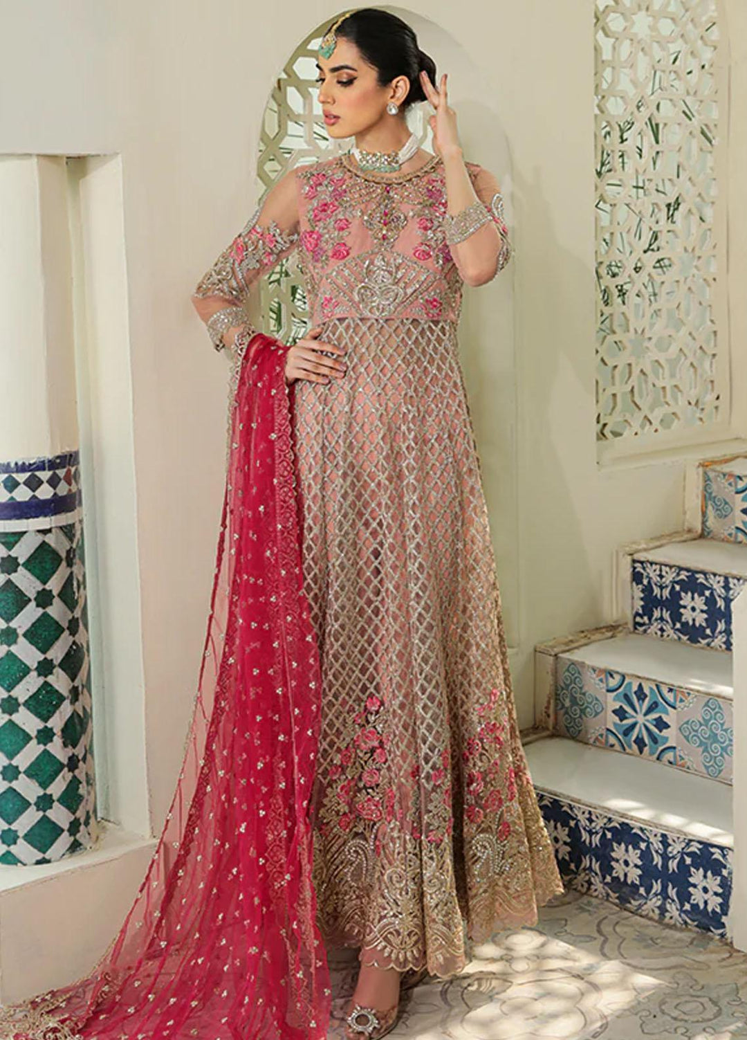 Festive De Verano By Imrozia Embroidered Net Suits Unstitched 3 Piece I-165 SABLE - Luxury Collection