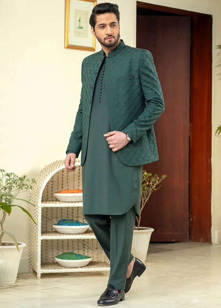 Ibtada E Ishq By Ahmad Raza Wash N Wear Embroidered Men Kurta Pajama With Price Coat - AR-5004