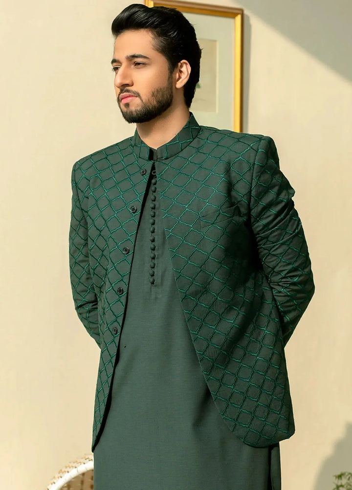 Ibtada E Ishq By Ahmad Raza Wash N Wear Embroidered Men Kurta Pajama With Price Coat - AR-5004