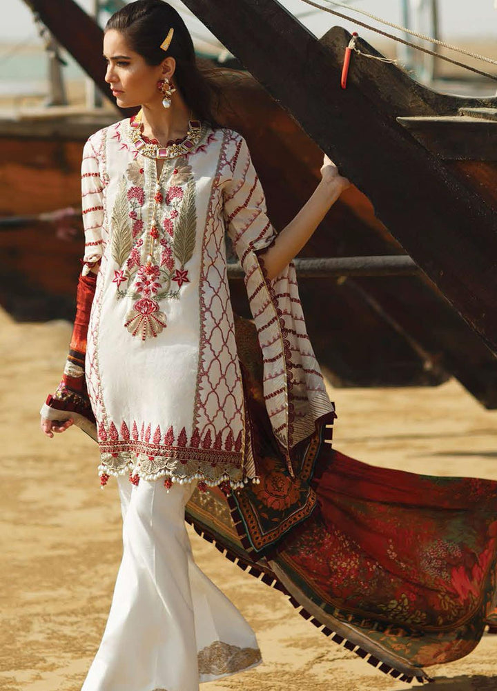 ILAHA Embroidered Lawn Suits Unstitched 3 Piece ILH21L IL003-Yakut - Luxury Collection