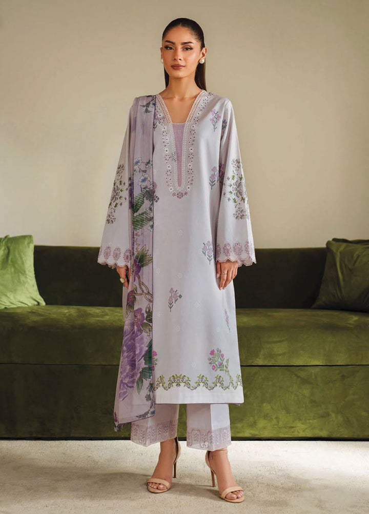 Ilara by Seran Embroidered Cambric Suits Unstitched 3 Piece SN25IC D-03 Lavara - Summer Collection