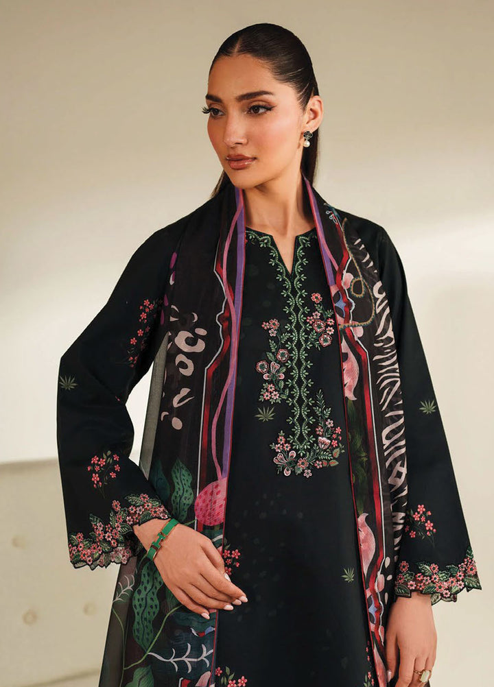Ilara by Seran Embroidered Cambric Suits Unstitched 3 Piece SN25IC D-05 Noirea - Summer Collection