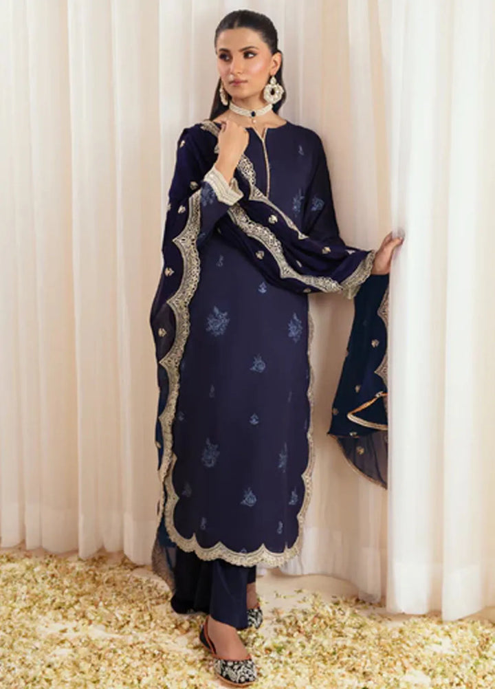 Illan By Ay Textile Embroidered Lawn Suit Unstitched 3 Piece AYT24I IL-006 Azure - Festive Collection