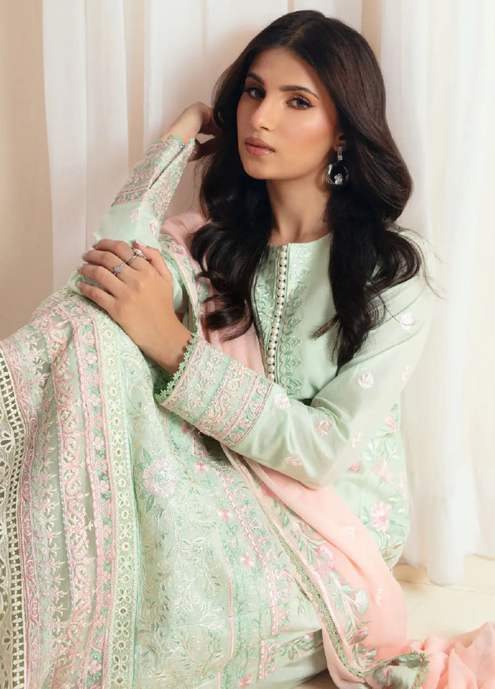 Illan By Ay Textile Embroidered Lawn Suit Unstitched 3 Piece AYT24I IL-007 Sage - Festive Collection