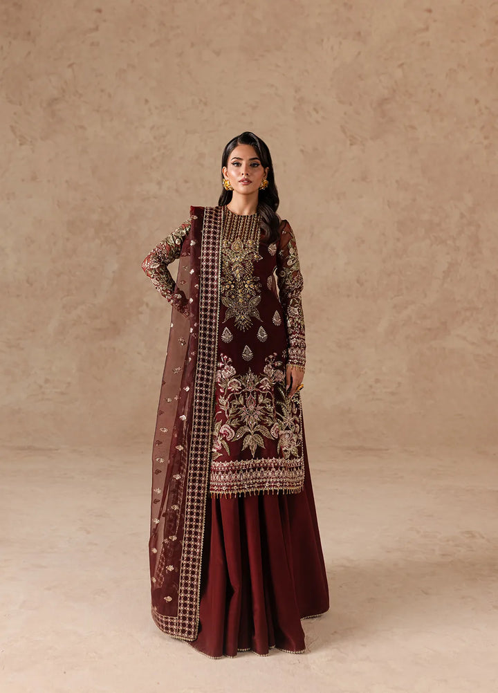 Imran Ramzan Embroidered Organza Suits Unstitched 3 Piece IR24C Ruby Dream - Formals Collection