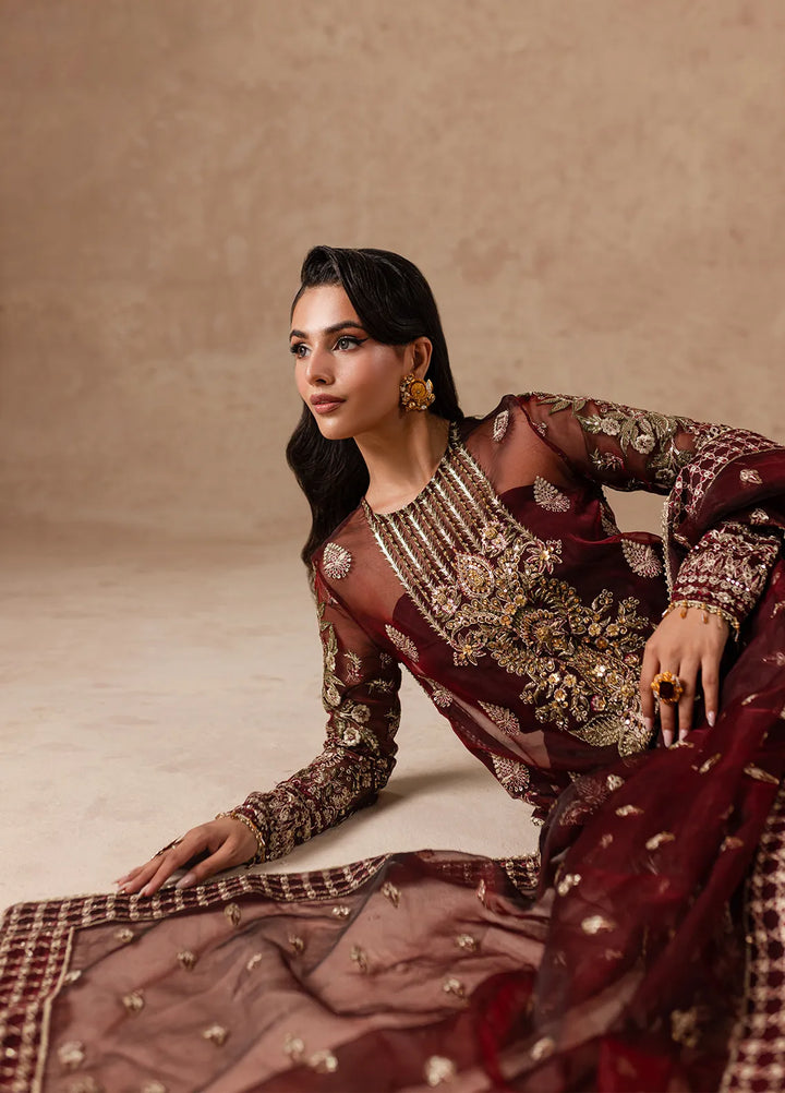 Imran Ramzan Embroidered Organza Suits Unstitched 3 Piece IR24C Ruby Dream - Formals Collection