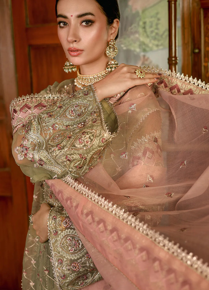 Imran Ramzan Embroidered Organza Suits Unstitched 3 Piece IR24R Gull - Formals Collection