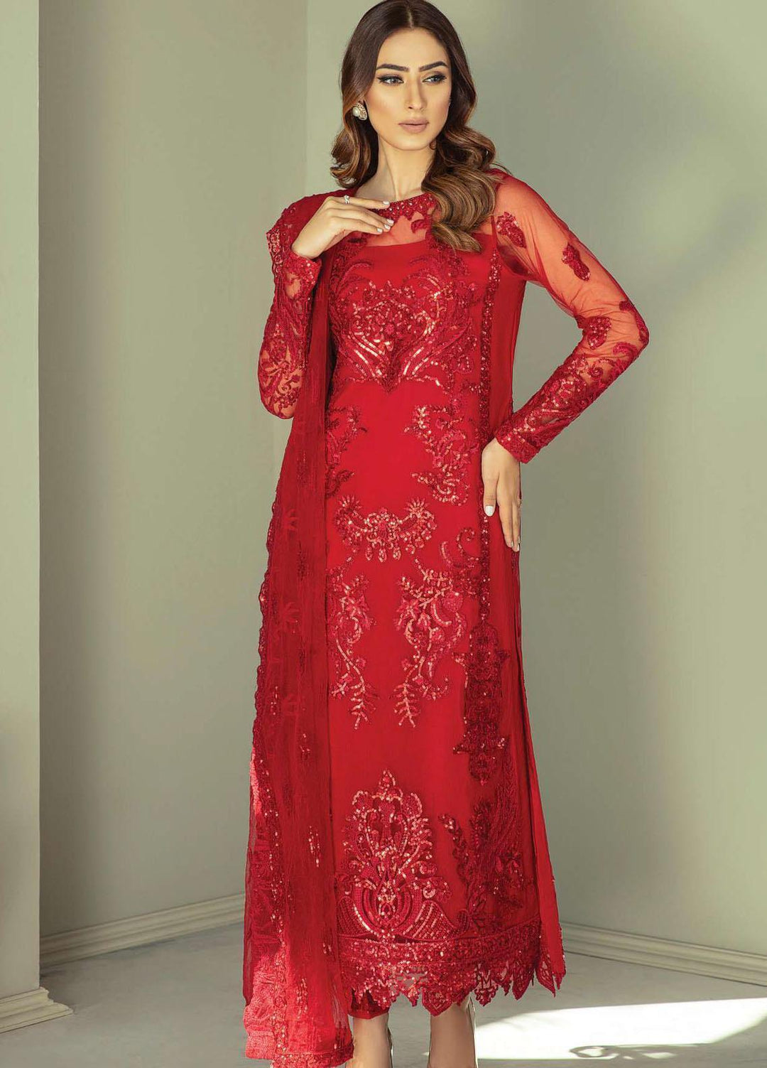 La Bella By Imrozia Premium Embroidered Net Suits Unstitched 3 Piece IMP22B I-132 Bellissimo - Luxury Collection