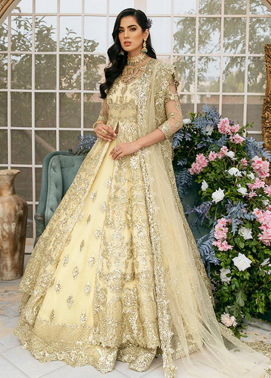 Imrozia Premium Embroidered Net Suits Unstitched 3 Piece IMP22B IB-16 Amada - Bridal Collection