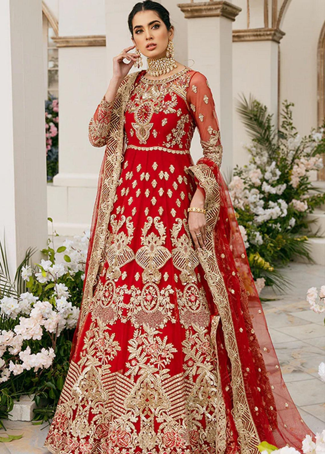 Imrozia Premium Embroidered Net Suits Unstitched 3 Piece IMP22B IB-18 Elana - Bridal Collection