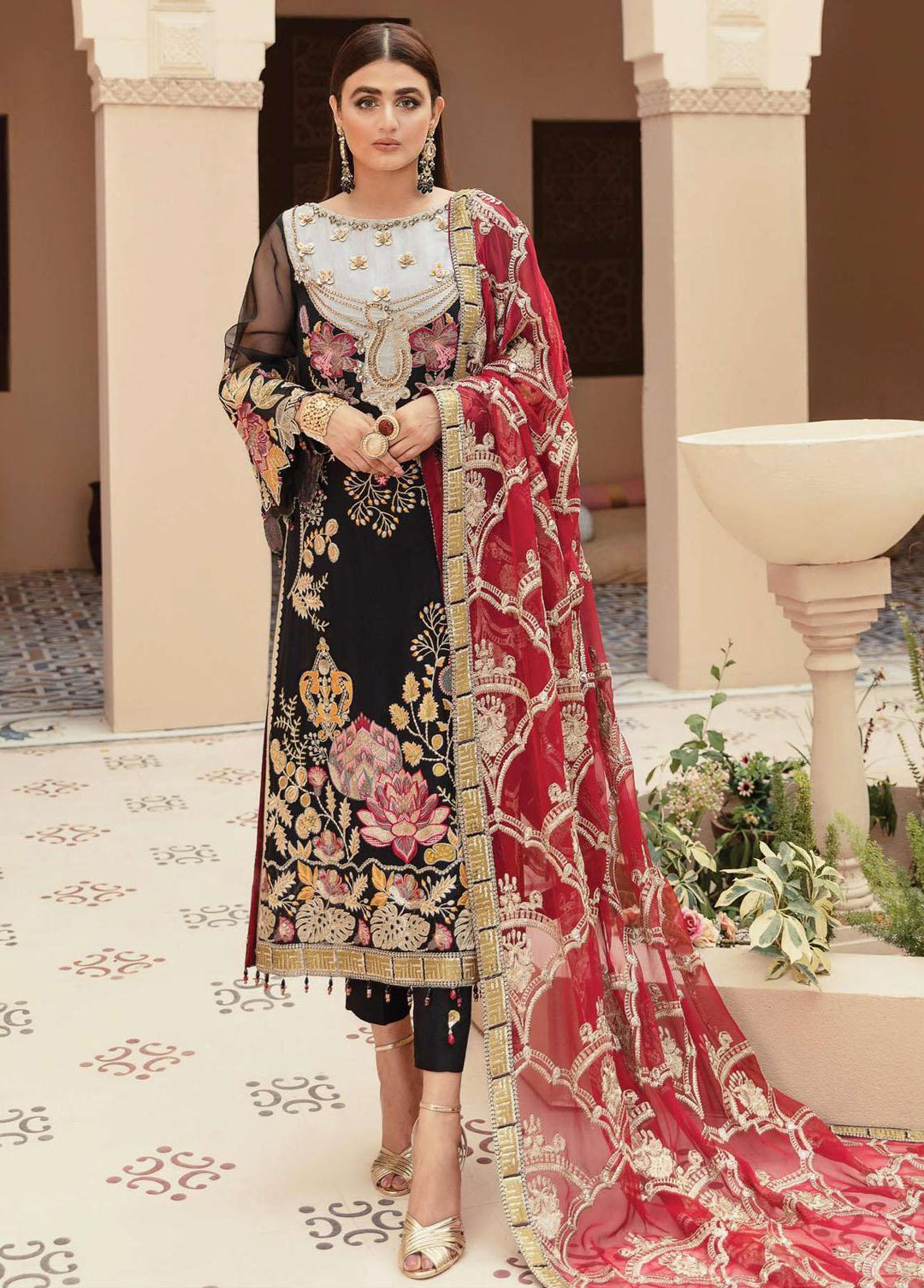 Festive De Verano By Imrozia Embroidered Chiffon Suits Unstitched 3 Piece IMP22B L-225 Alodie - Luxury Collection