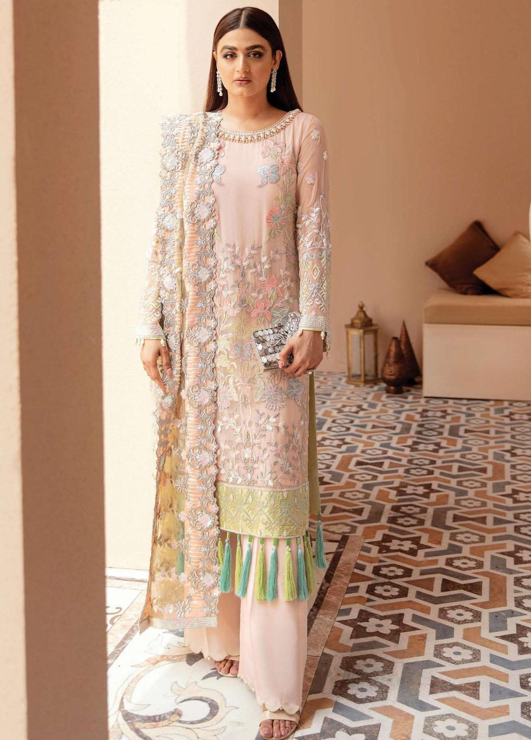 Festive De Verano By Imrozia Embroidered Chiffon Suits Unstitched 3 Piece IMP22B L-226 Estelle - Luxury Collection