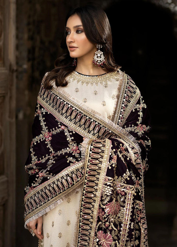 Imrozia Premium Embroidered Velvet Shawl I.S.S-05 - Women Shawls