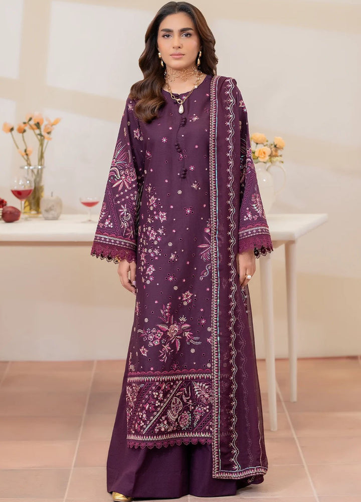 Imrozia Premium Pret Embroidered Lawn 3 Piece Suit IP-135 Nilofer