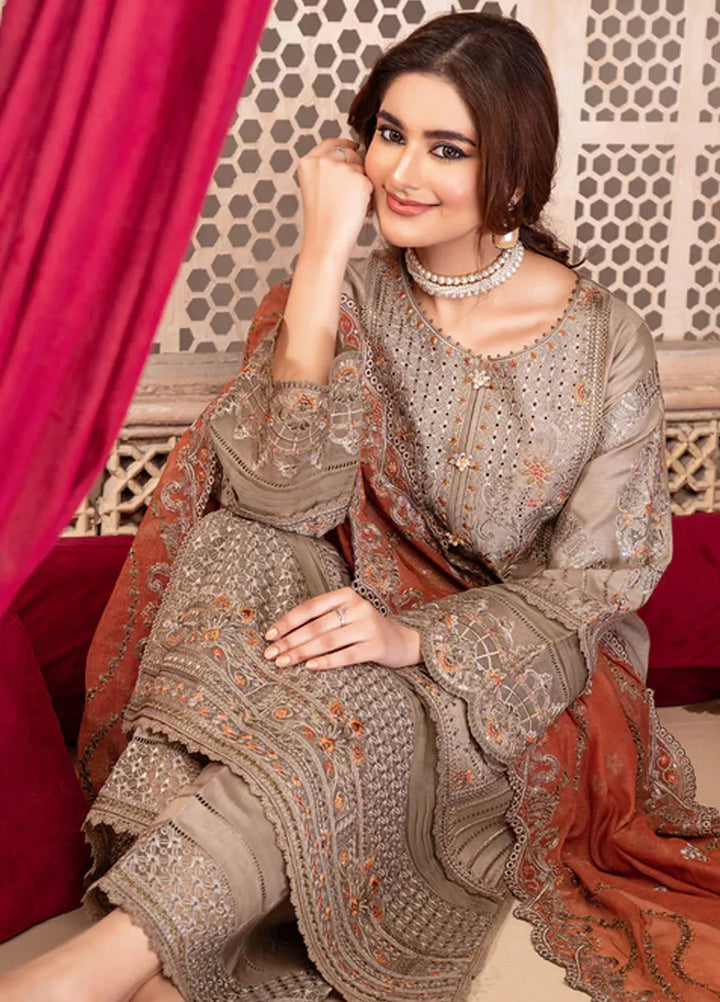 Imrozia Premium Pret Embroidered Viscose Silk 3 Piece Suit IP-116 Myra