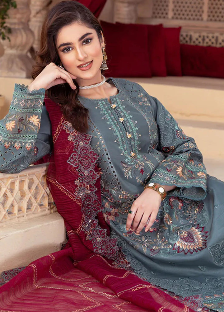 Imrozia Premium Pret Embroidered Viscose Silk 3 Piece Suit IP-121 Amaya