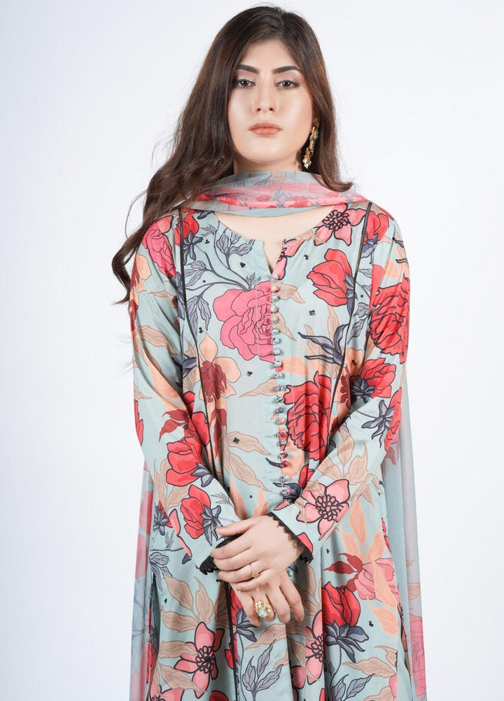 Vibgyor Fashion Pret Formal Silk 3 Piece Suit D4-C1-23S BLOSTMA SEA GREEN