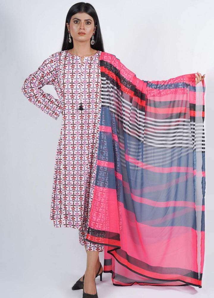 Vibgyor Fashion Pret Formal Silk 3 Piece Suit D2-C1-23S ZAIRA WHITE