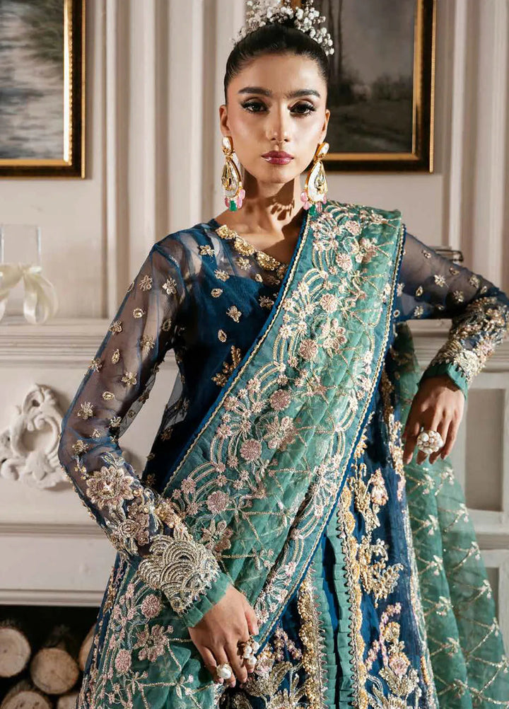 Inayat By Ajr Embroidered Net Suit Unstitched 3 Piece AJR24IWD-06 Regal Sapphire - Formal Collection